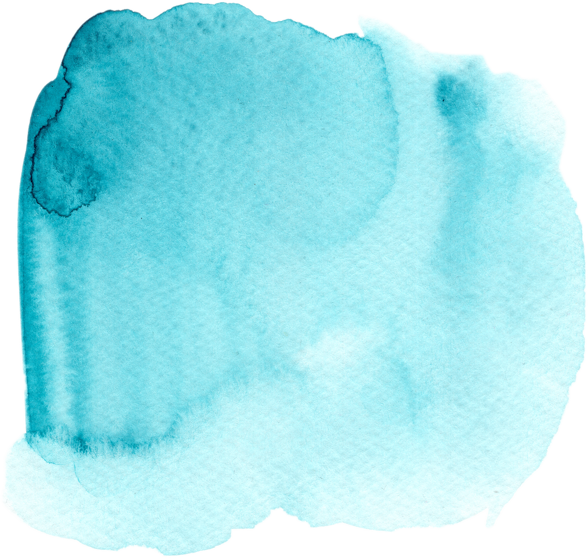 turquoise watercolor stain